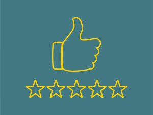 Thumbs up with 5 stars