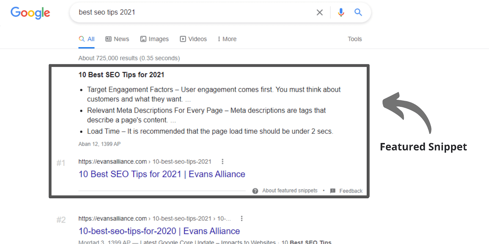 10 Best SEO tips 2021- featured Snippet